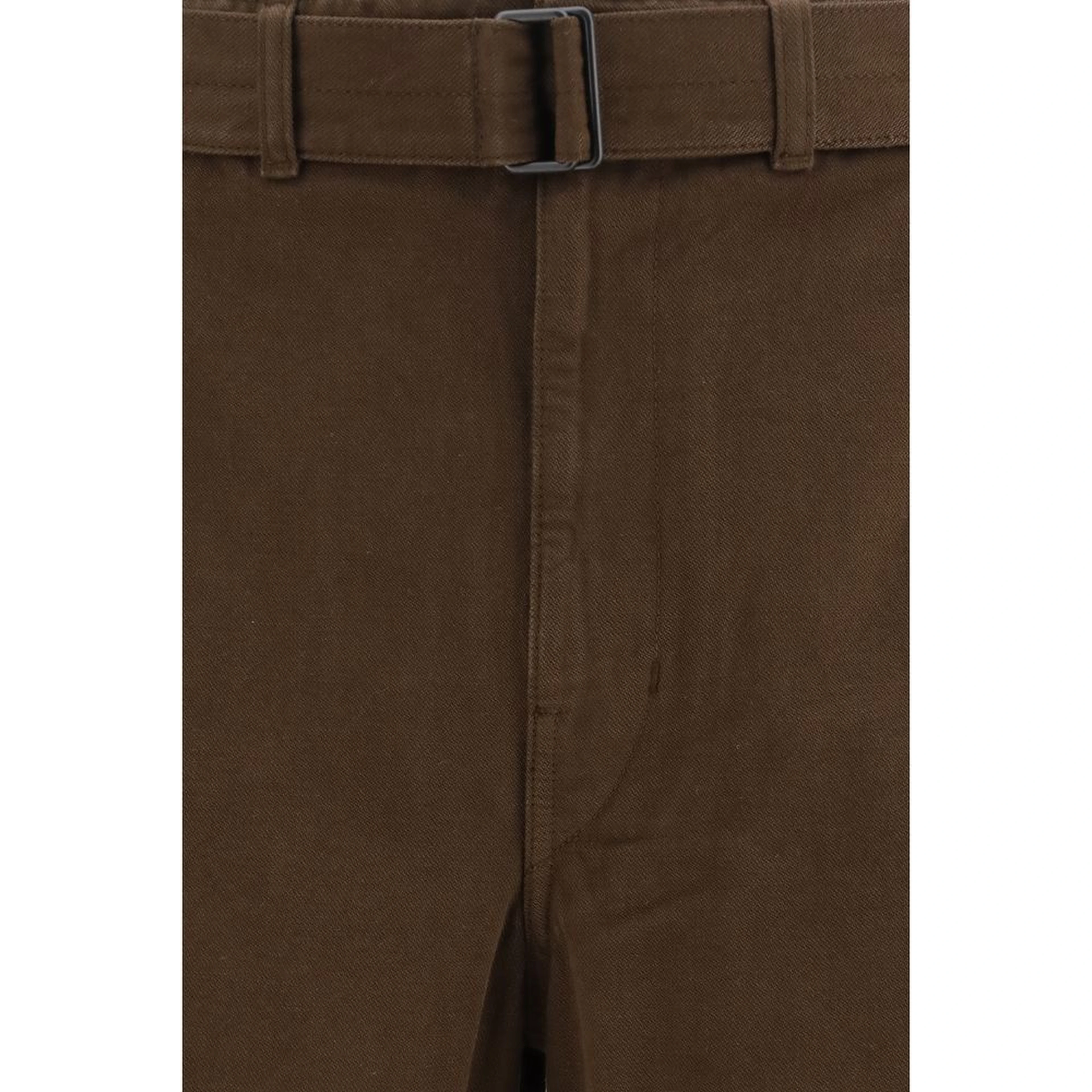 Brown Cotton Casual Pants