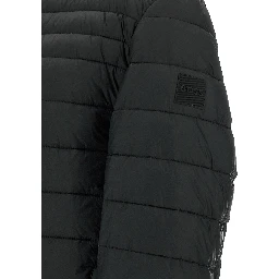 Black Recycled Polyamide Full-Length Jacket