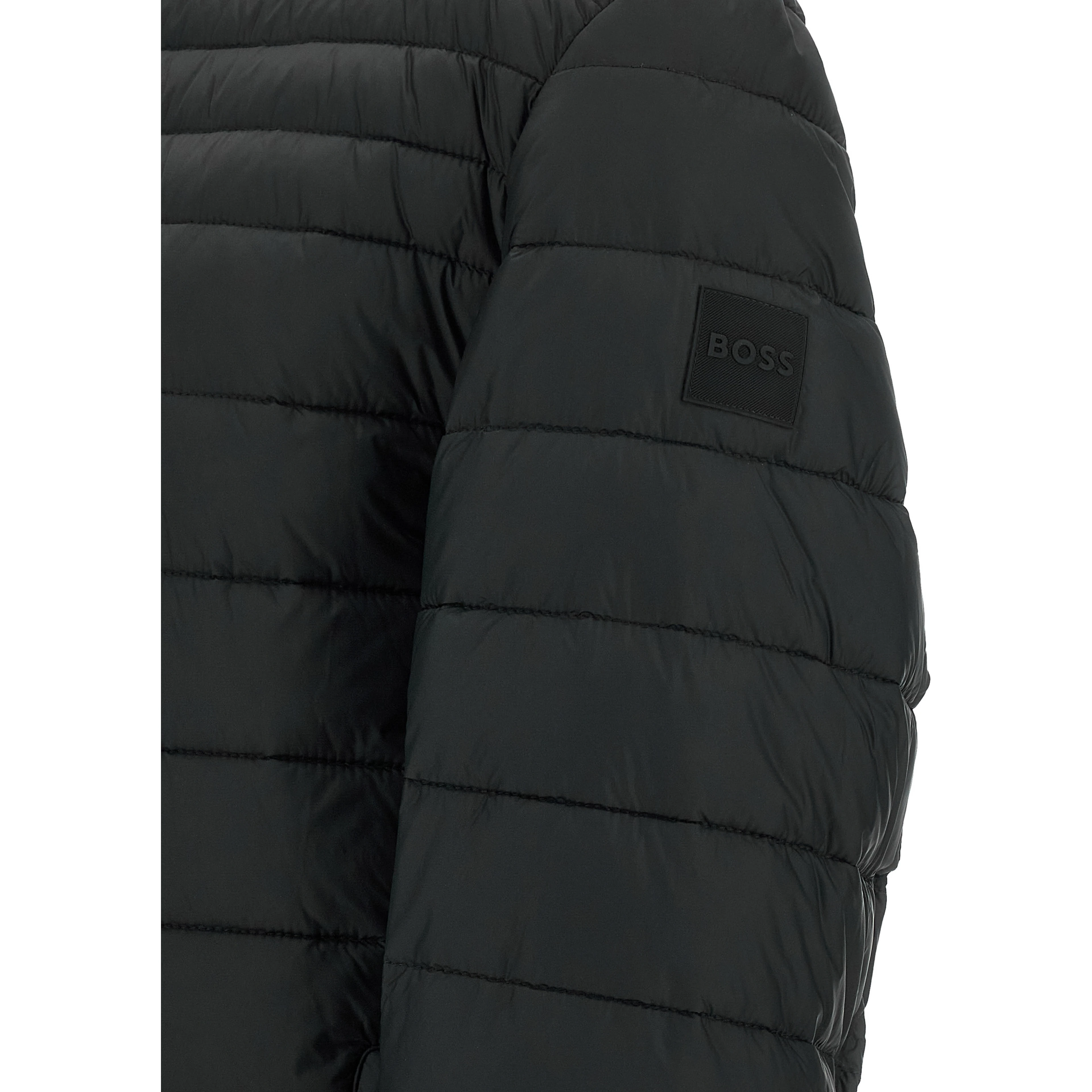 Black Recycled Polyamide Full-Length Jacket