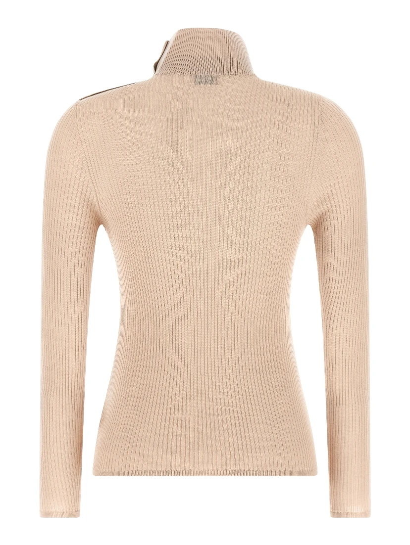 Beige Virgin Wool Cardigan