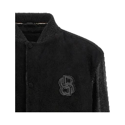 Black Polyester Bomber
