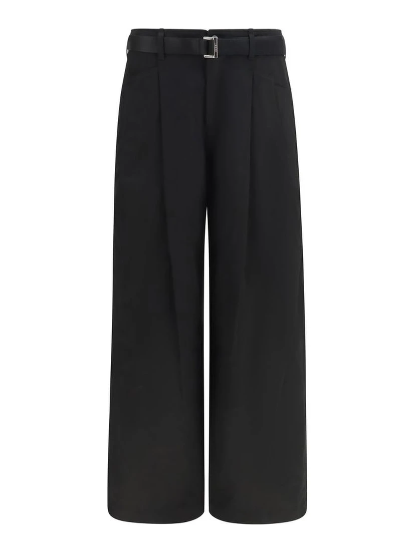 Black Cotton Chino Pants