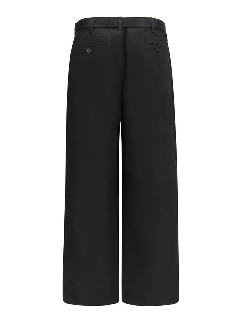 Black Cotton Chino Pants