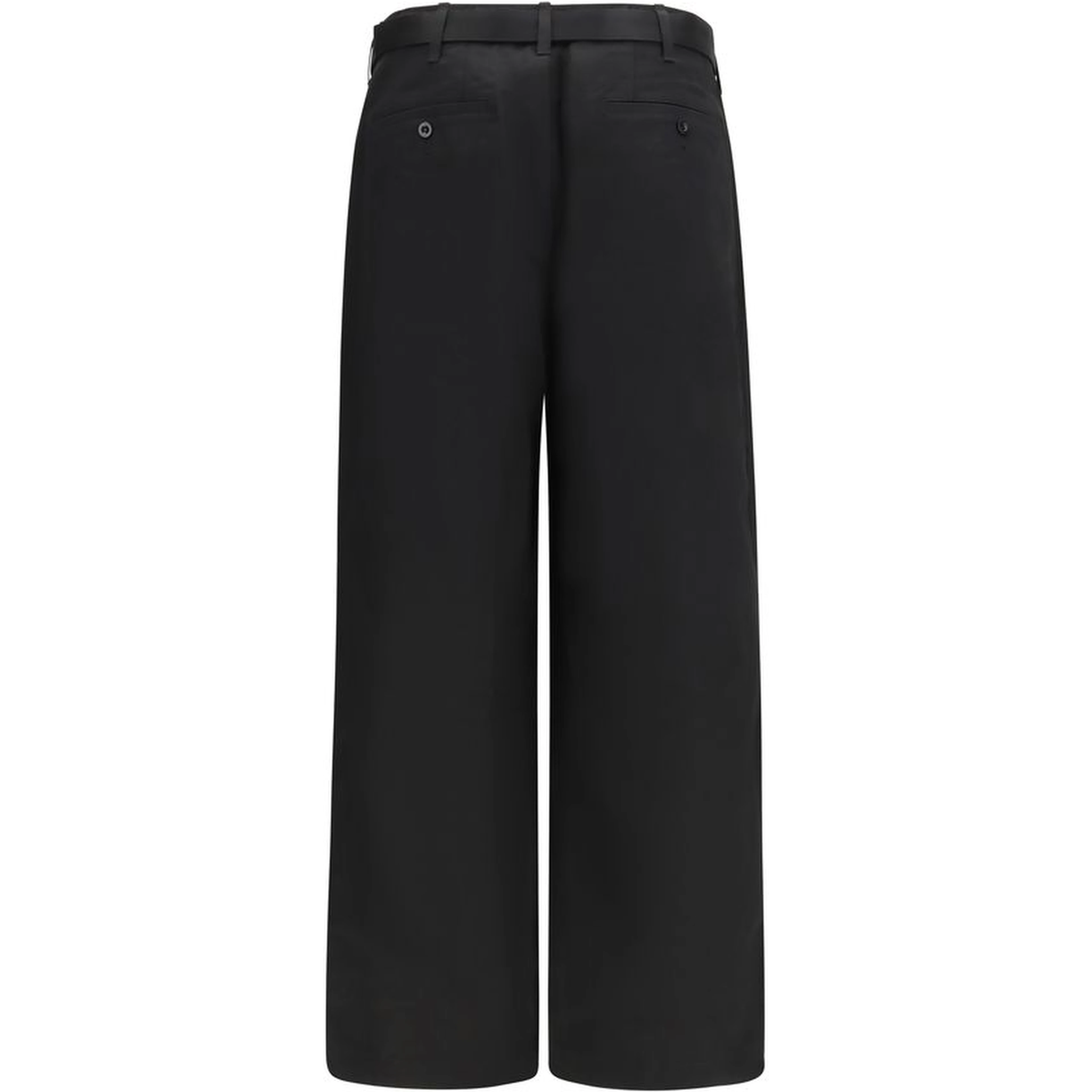 Black Cotton Chino Pants