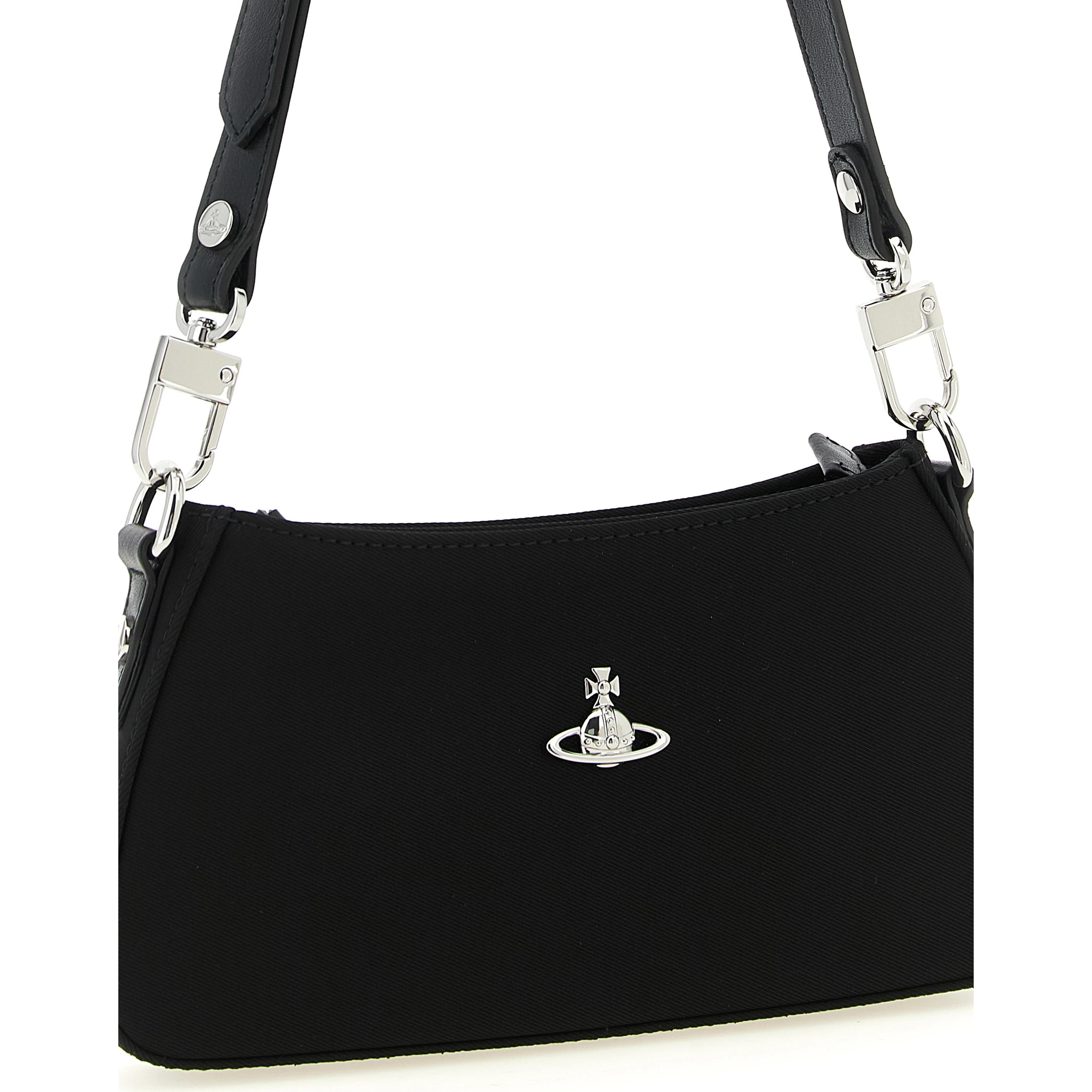 Black Polyester Shoulder Bag