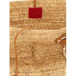 Beige Raffia Tote Bag