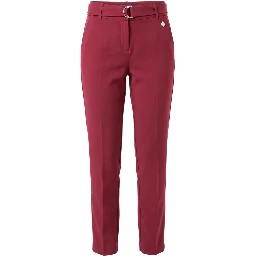 Red Polyester Women Pants