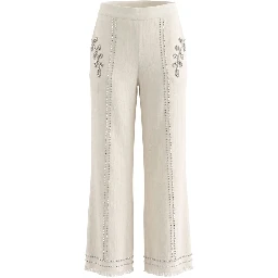 White Cotton Women's Pants