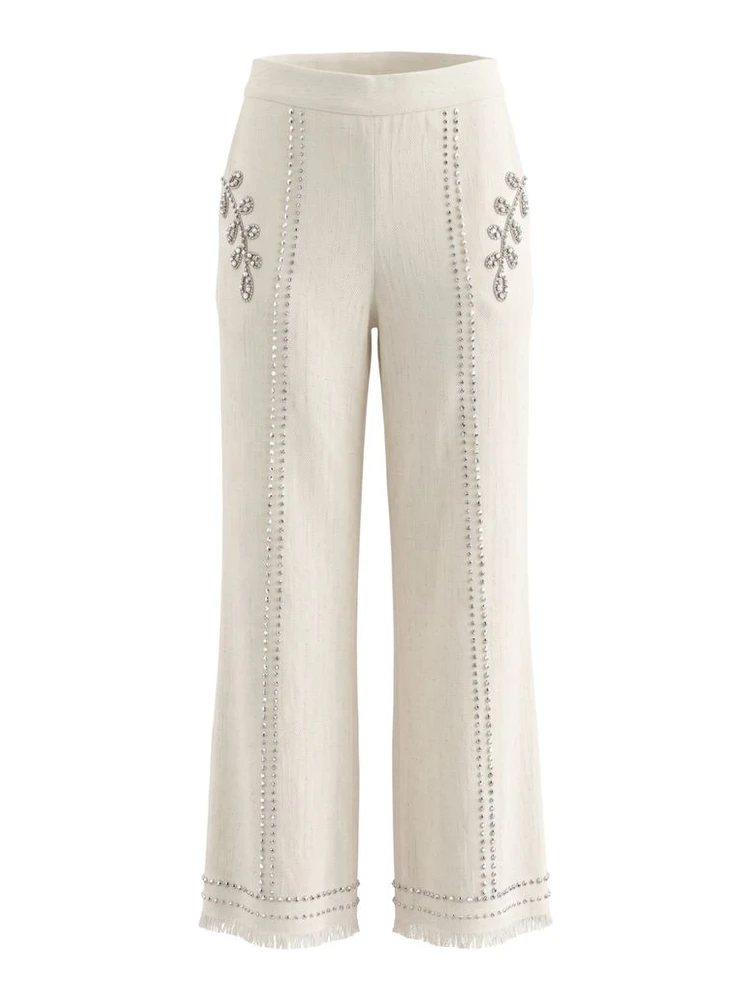 White Cotton Women's Pants