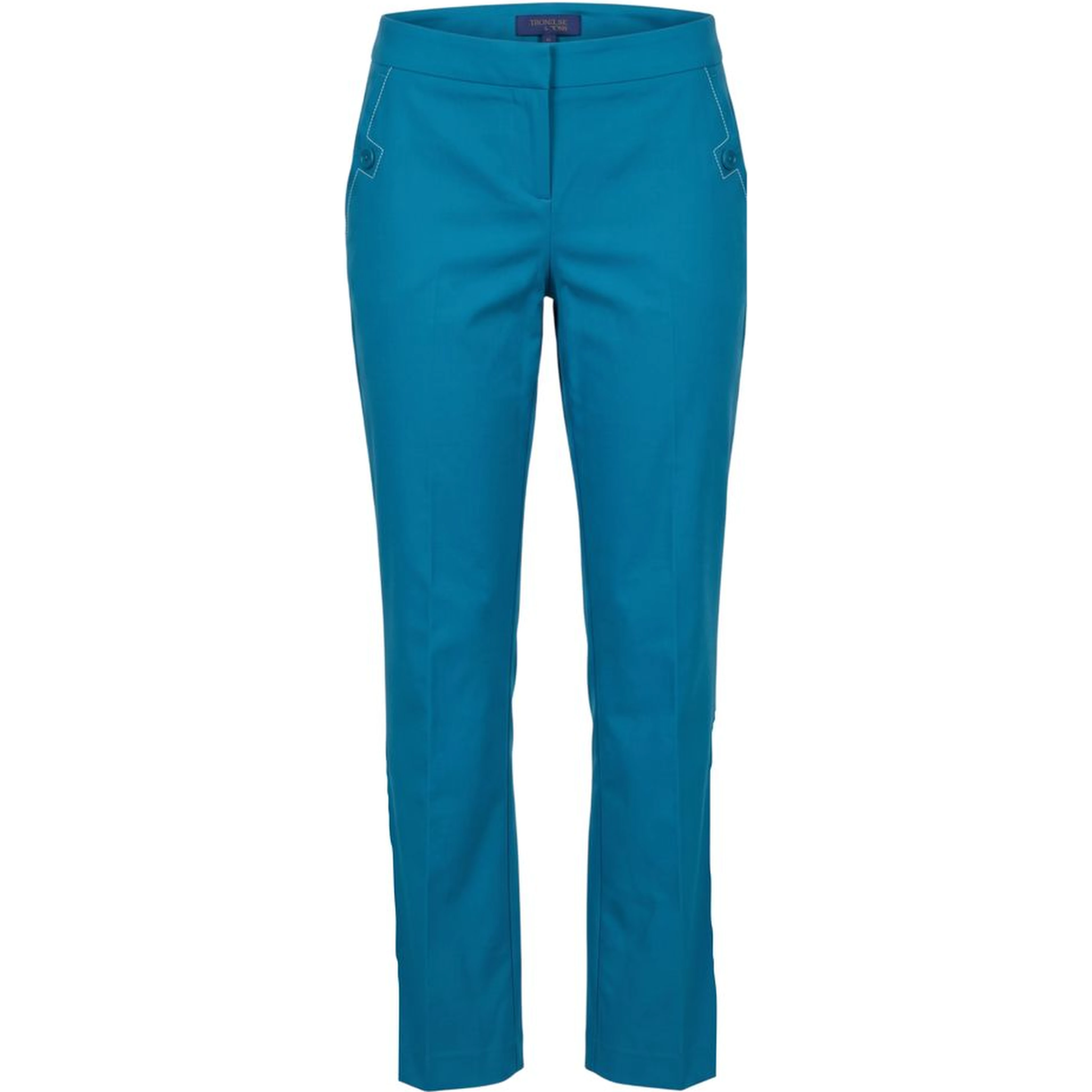 Blue Cotton Women Pants