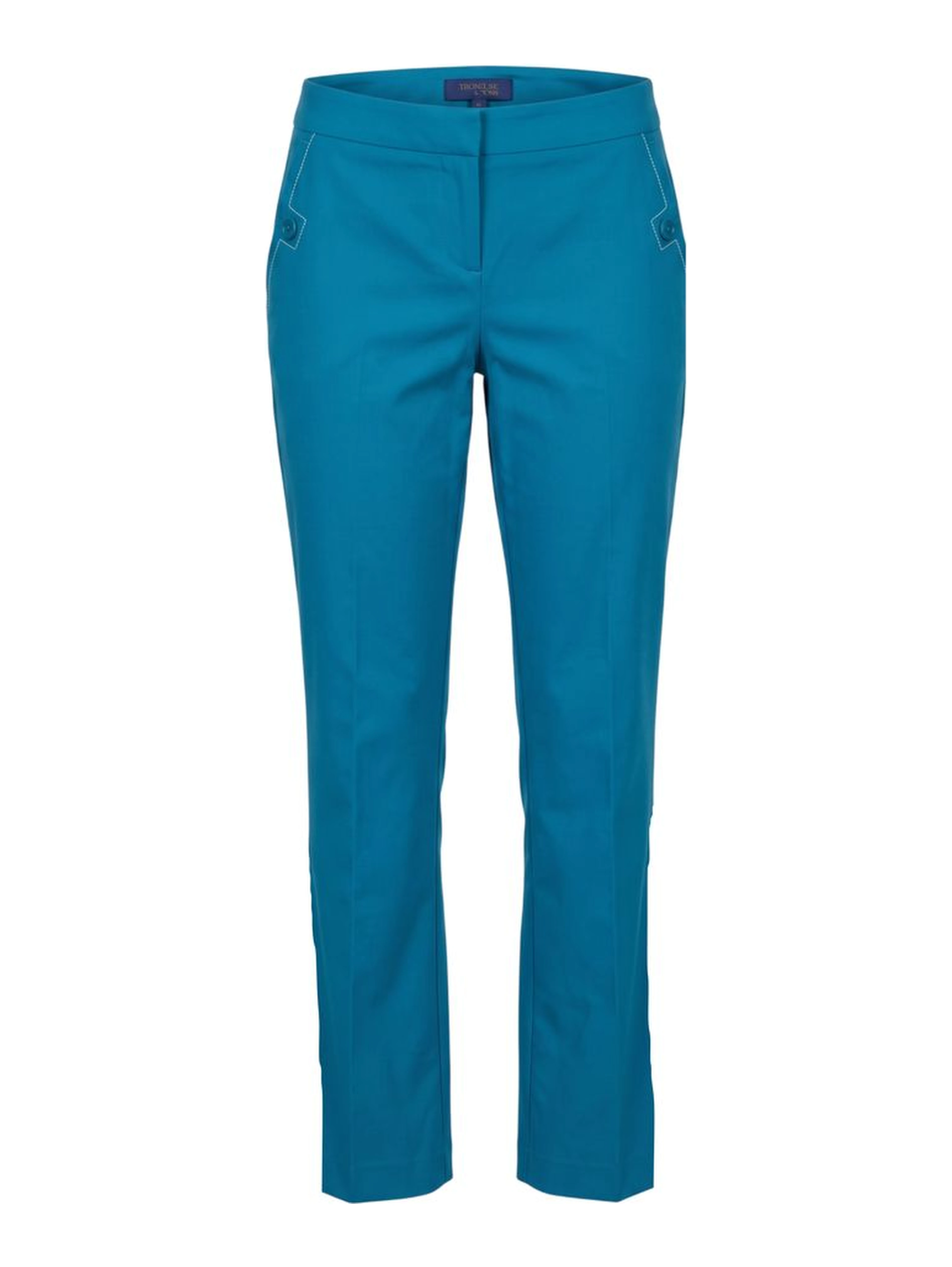 Blue Cotton Women Pants