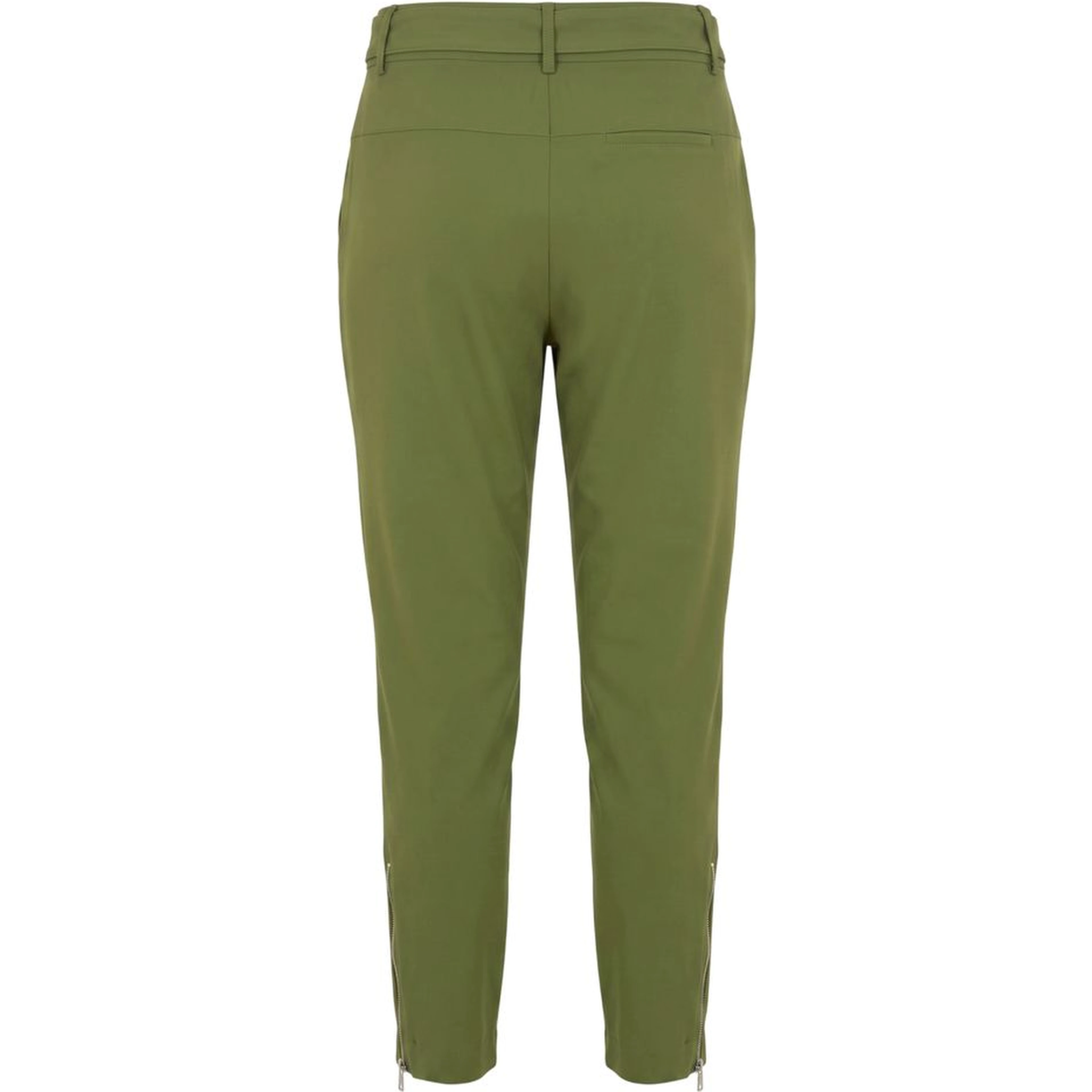 Green Polyester Women Pants