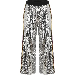 Grey Polyester Women Pants