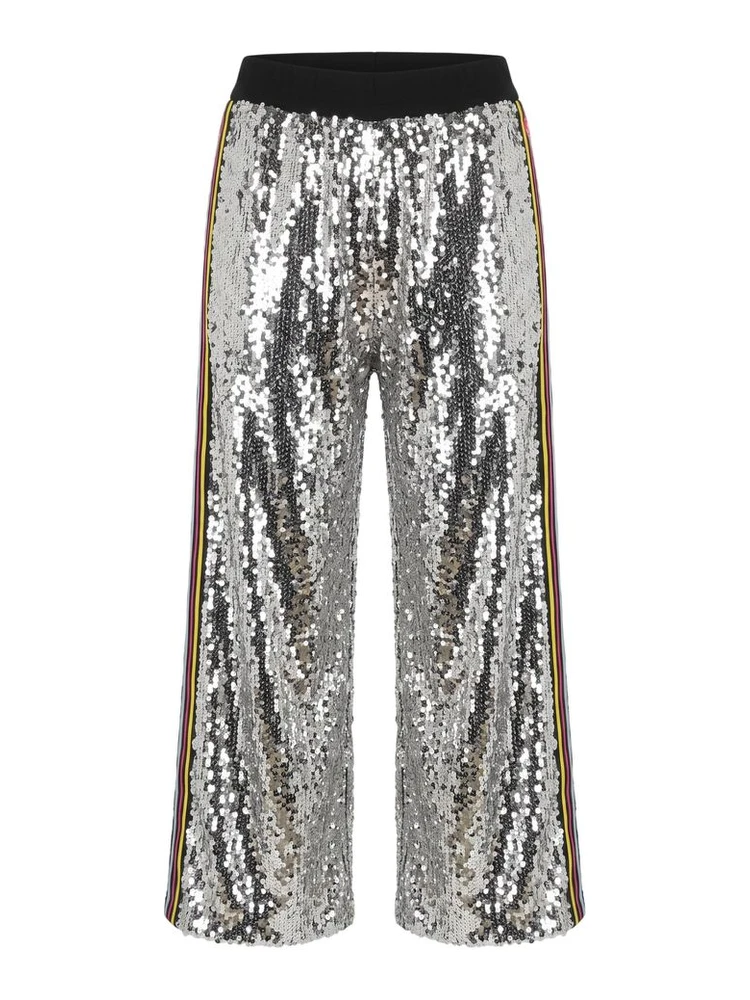 Grey Polyester Women Pants