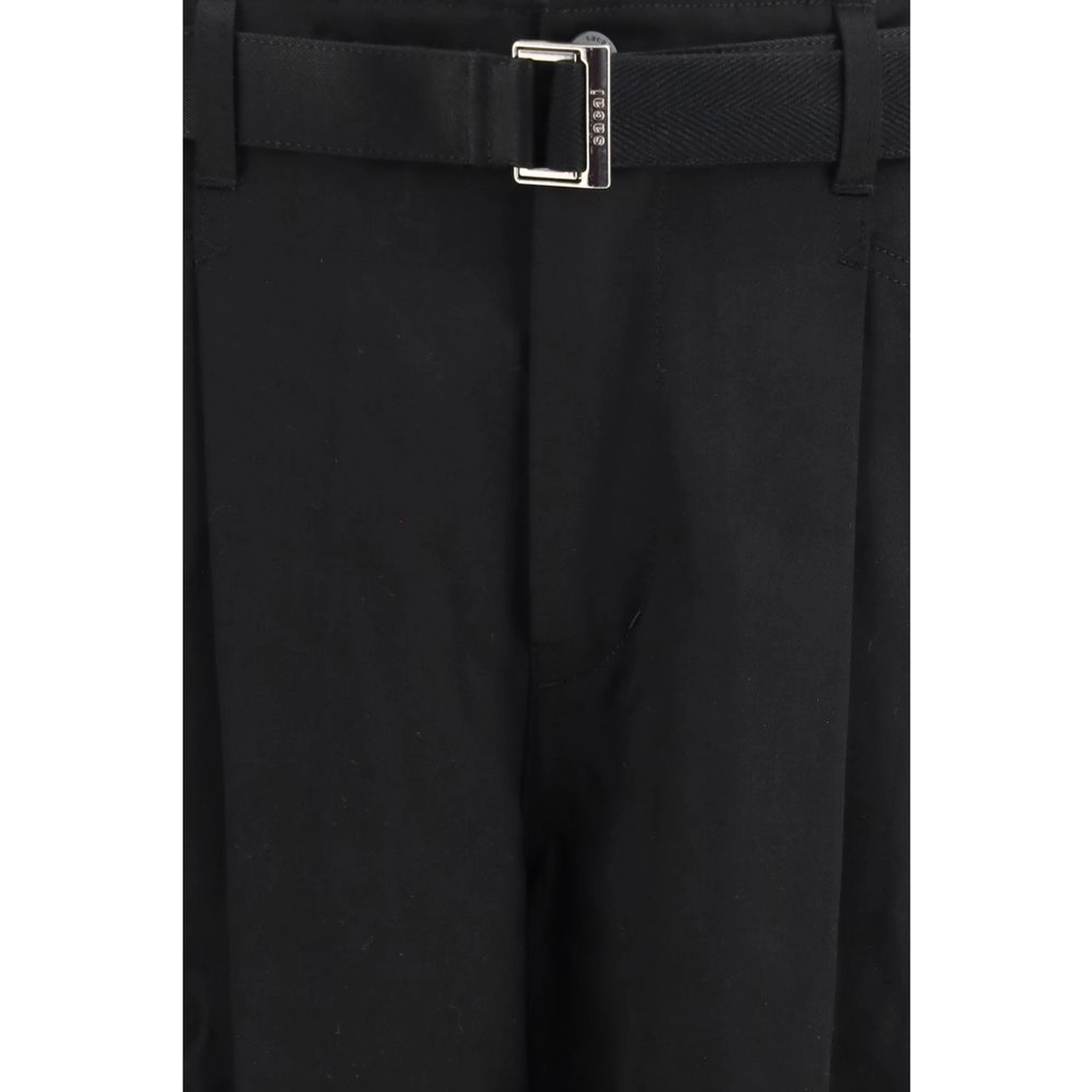 Black Cotton Chino Pants