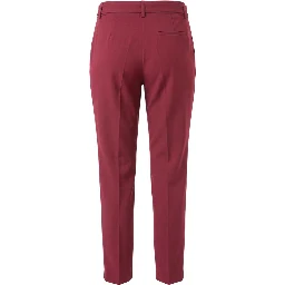 Red Polyester Women Pants