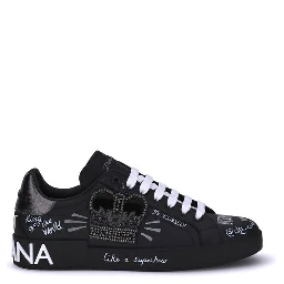 Black Calf Leather Bos Taurus Athletic Sneakers