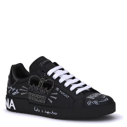 Black Calf Leather Bos Taurus Athletic Sneakers