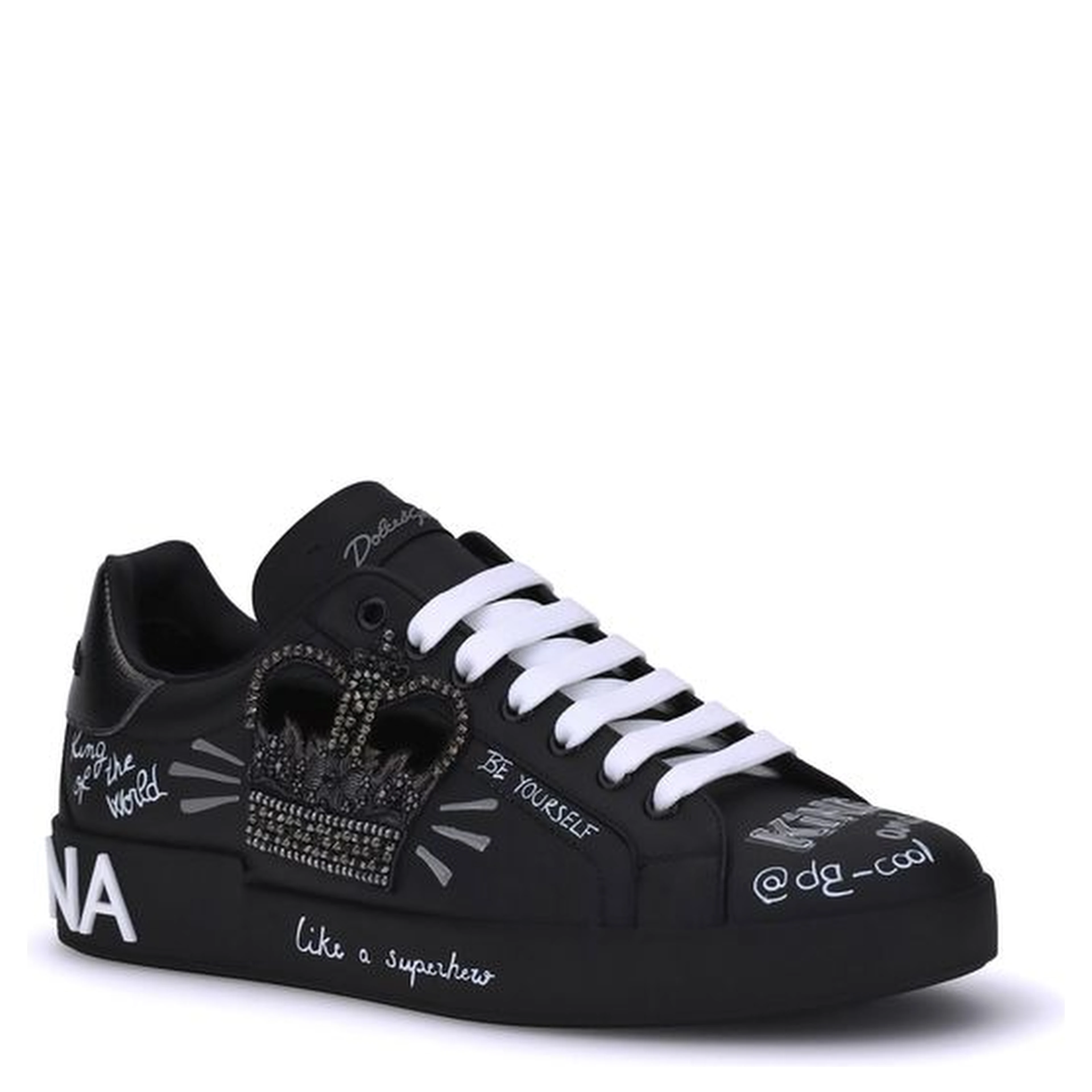 Black Calf Leather Bos Taurus Athletic Sneakers
