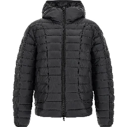 Black Polyester Full-Length Jacket