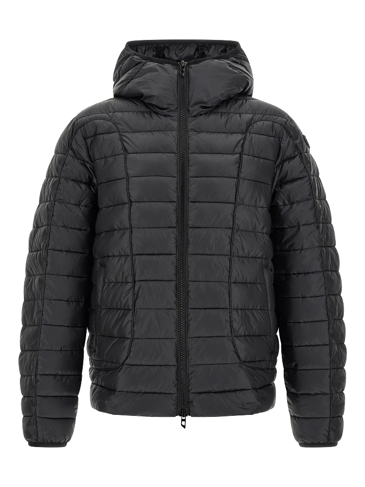 Black Polyester Full-Length Jacket