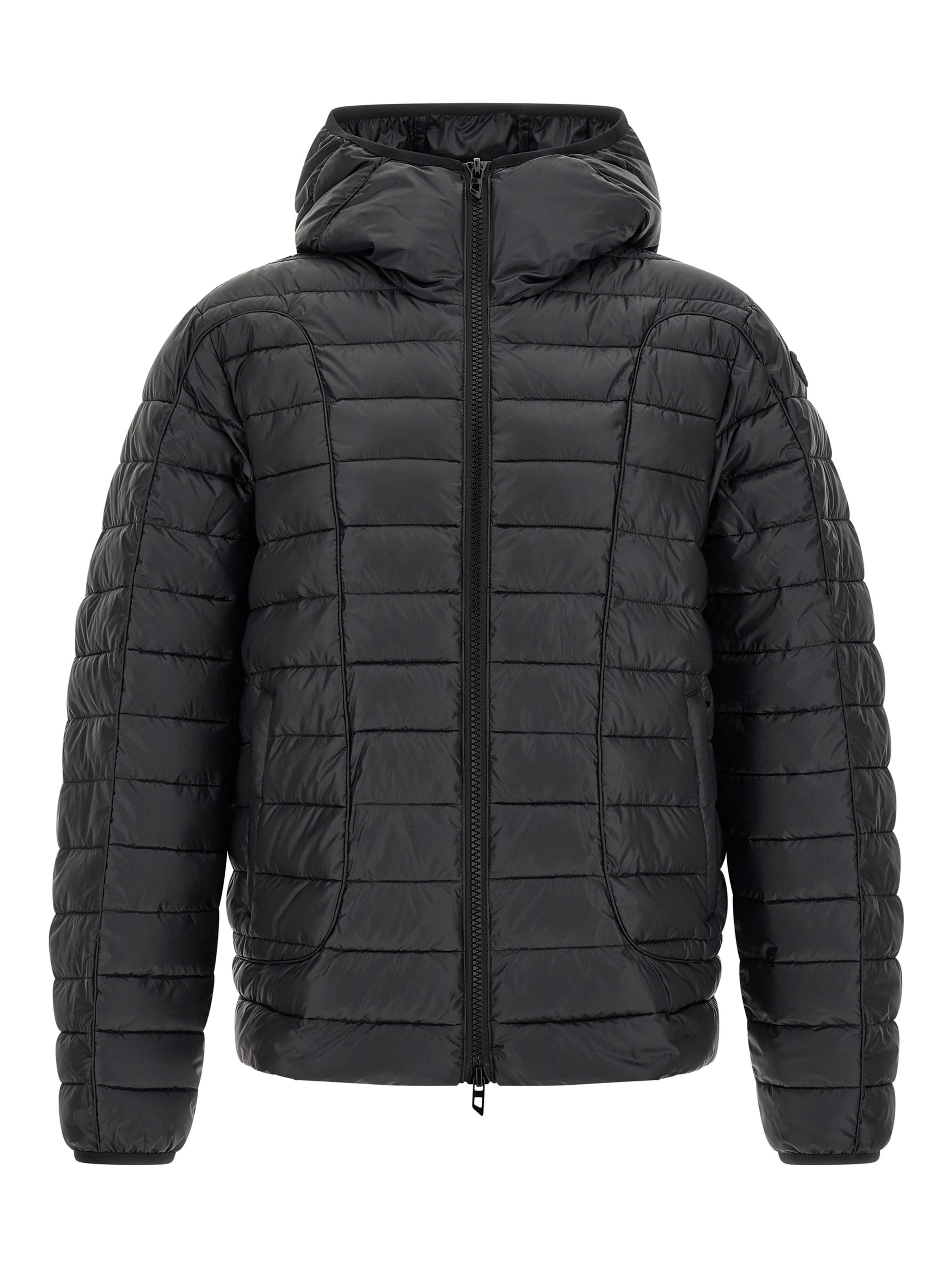 Black Polyester Full-Length Jacket