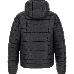 Black Polyester Full-Length Jacket