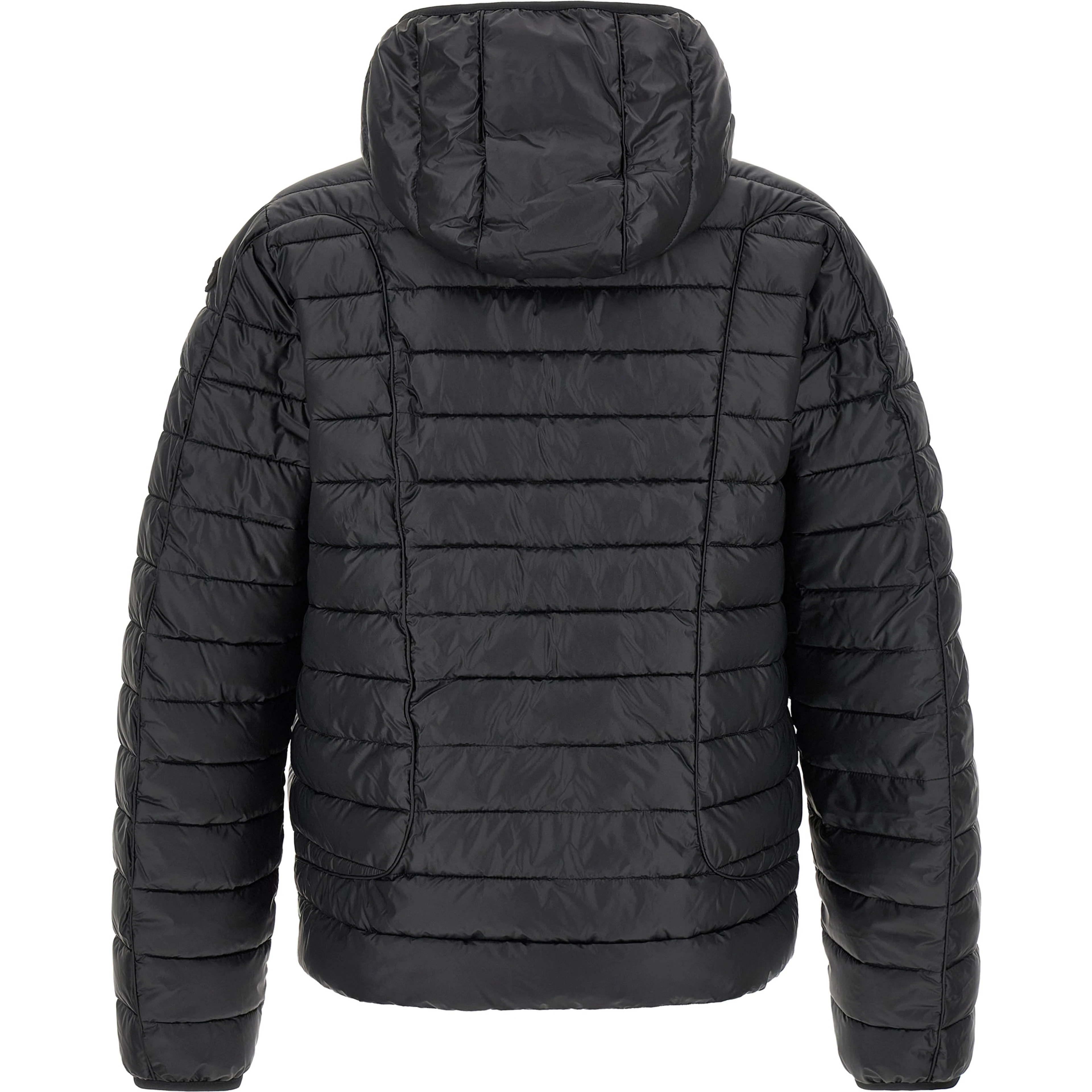 Black Polyester Full-Length Jacket