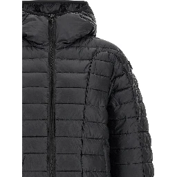 Black Polyester Full-Length Jacket