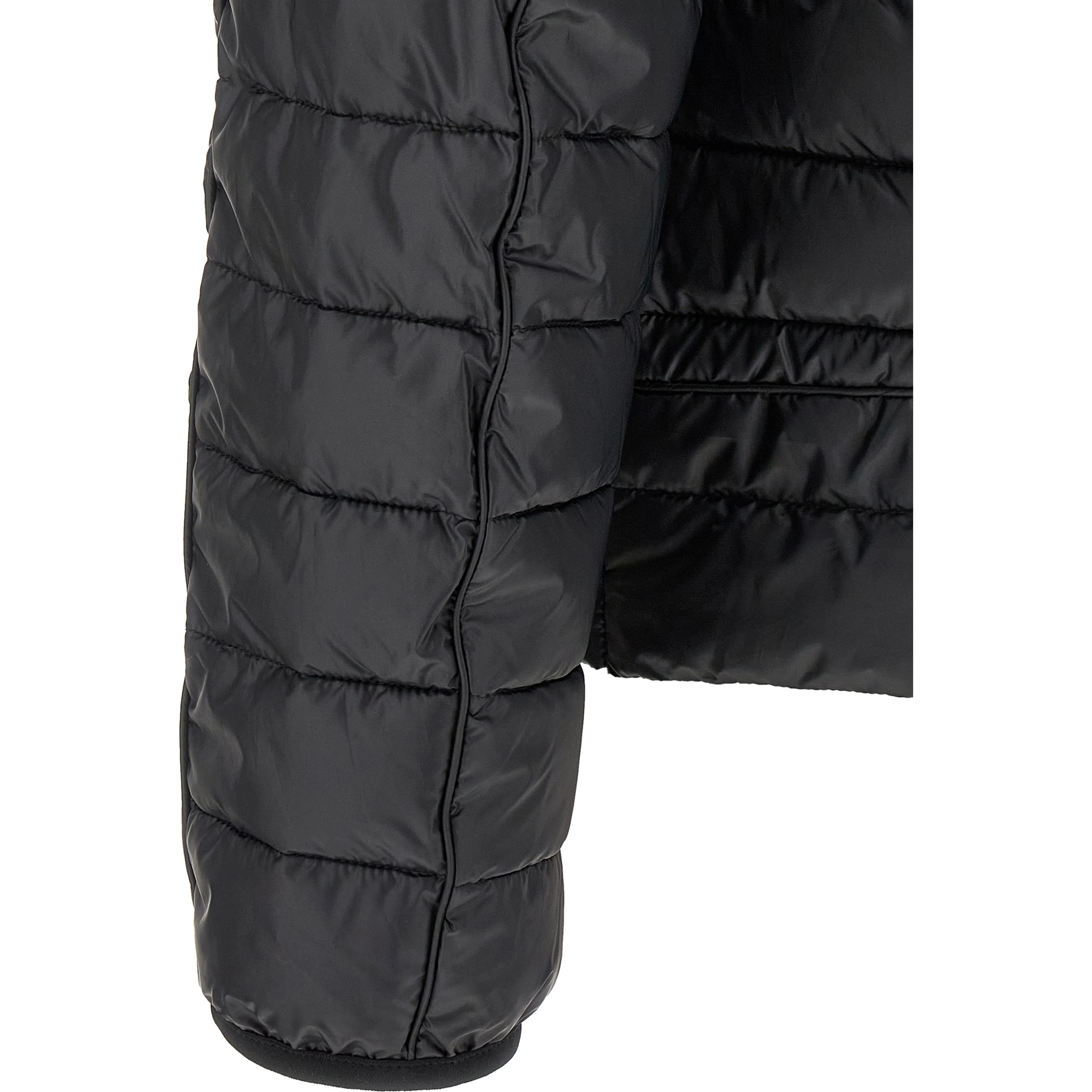 Black Polyester Full-Length Jacket