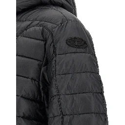 Black Polyester Full-Length Jacket
