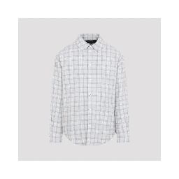 Off-White Flannel Wool Overshirt Padded Coat