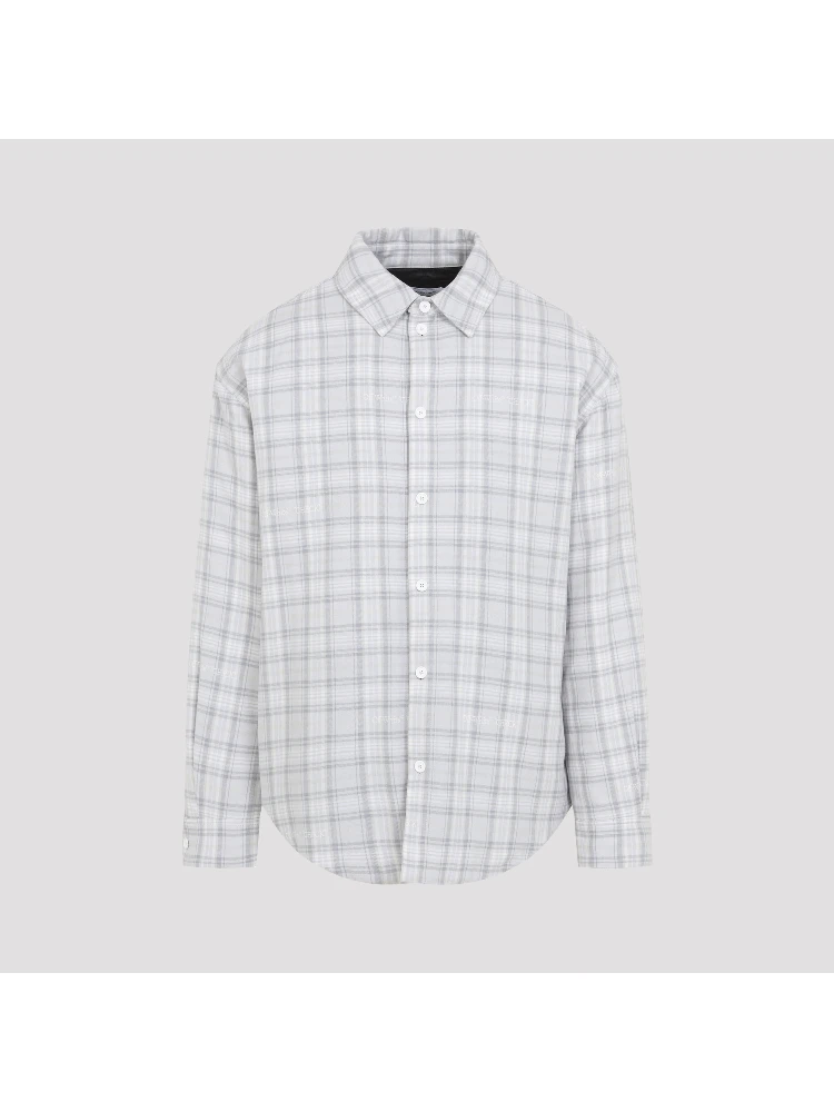 Off-White Flannel Wool Overshirt Padded Coat