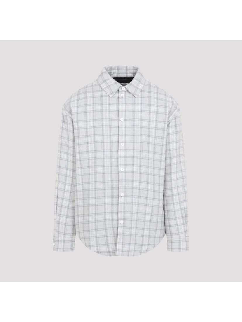 Off-White Flannel Wool Overshirt Padded Coat