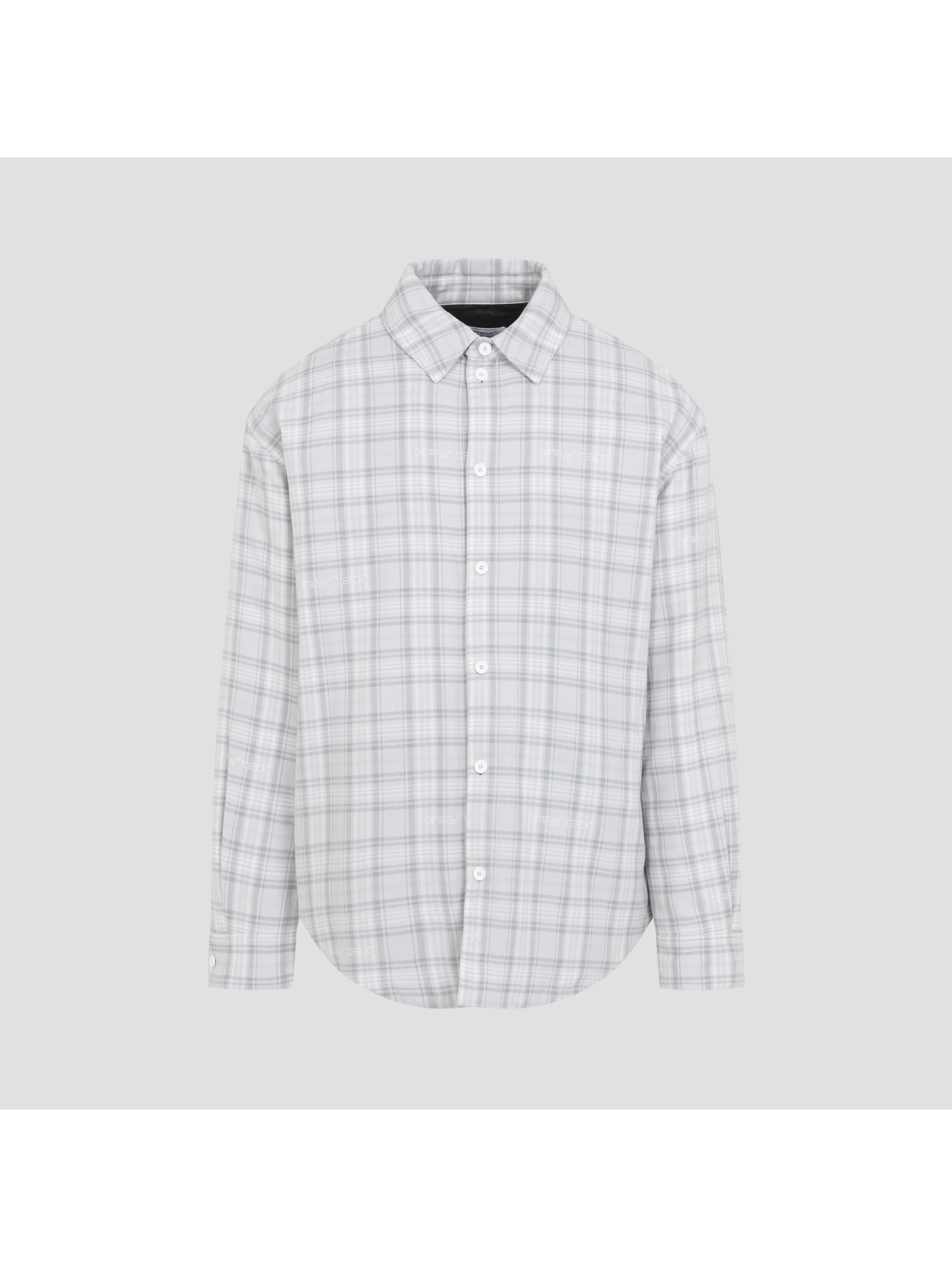 Off-White Flannel Wool Overshirt Padded Coat