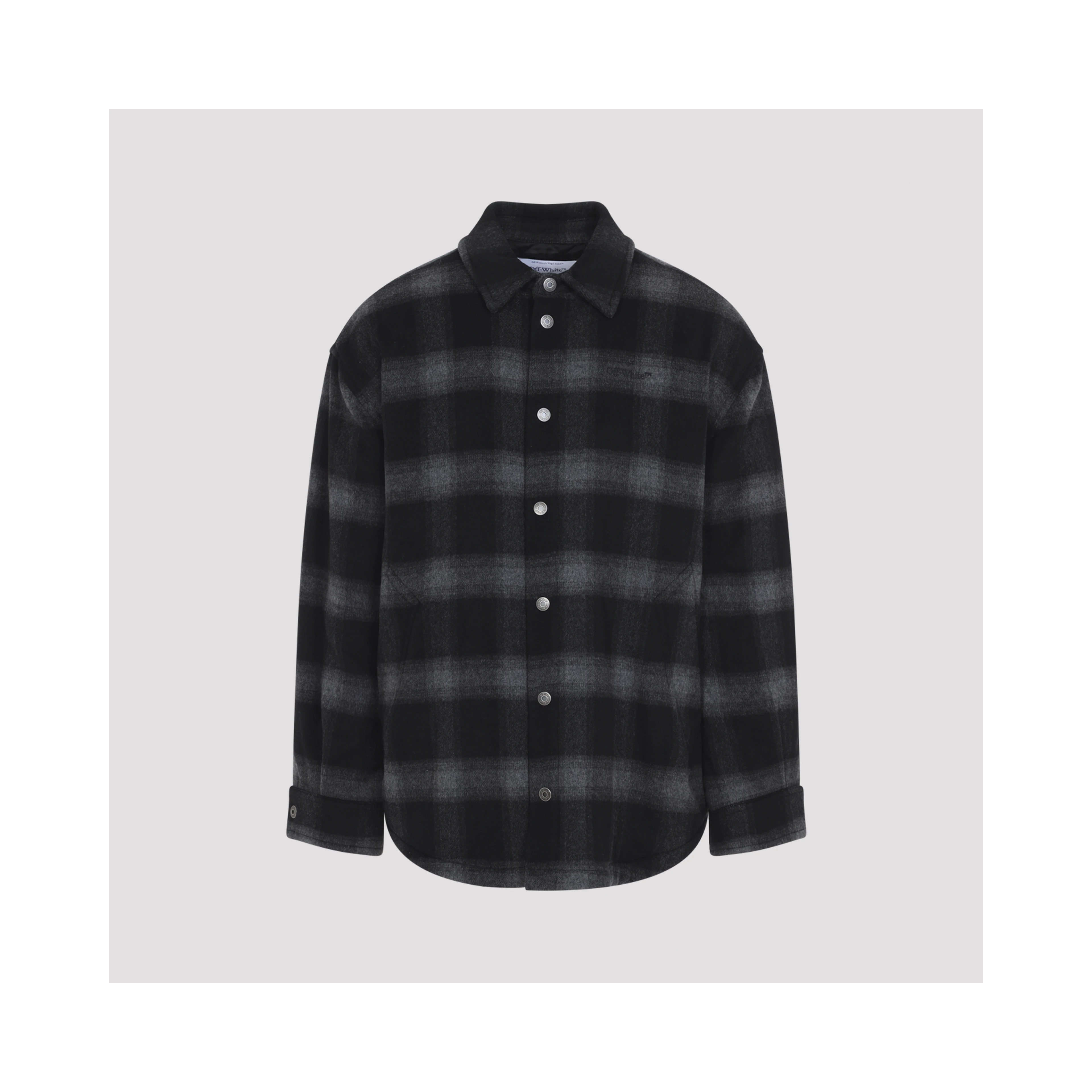 Off-White Flannel Wool Overshirt Padded Coat