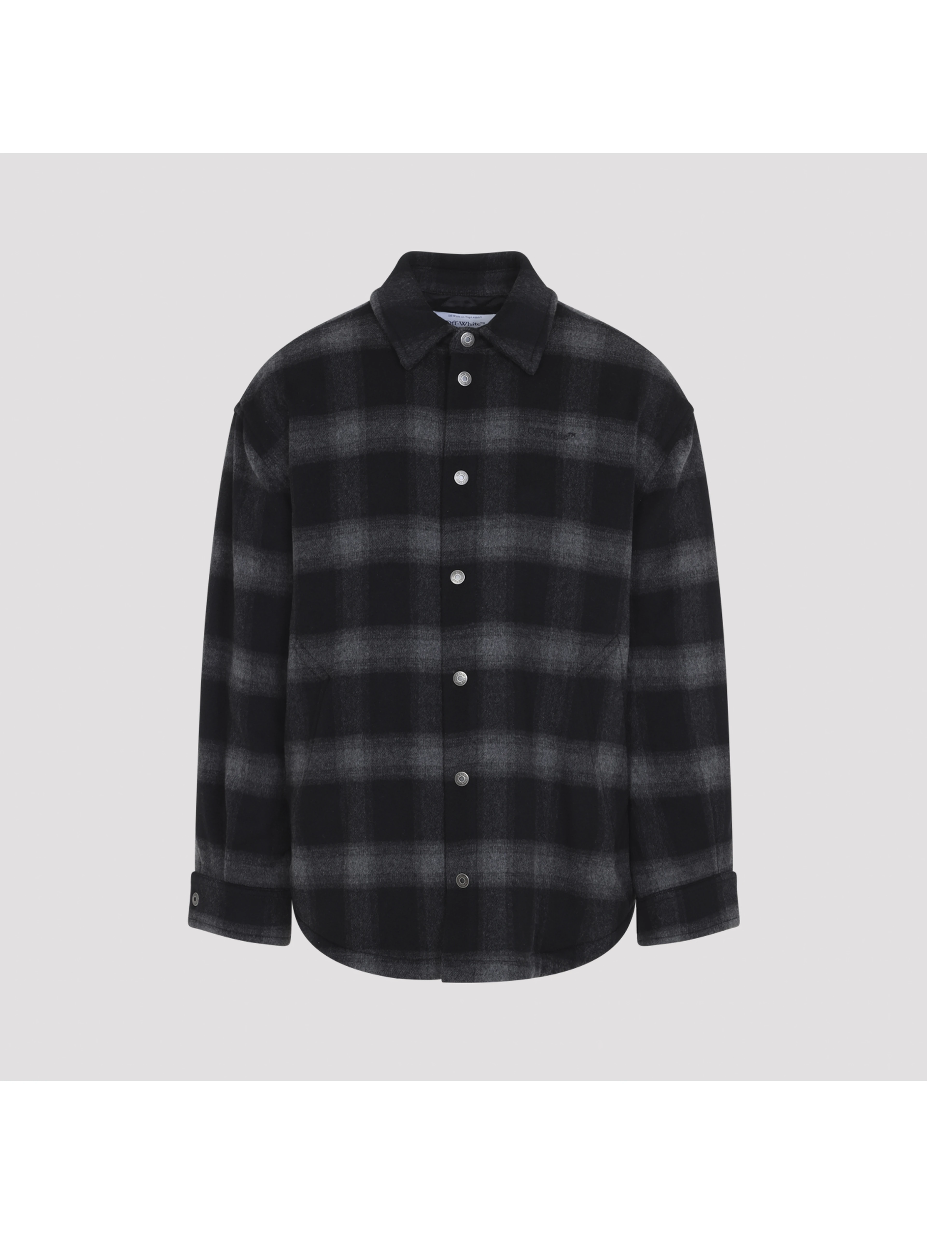 Off-White Flannel Wool Overshirt Padded Coat