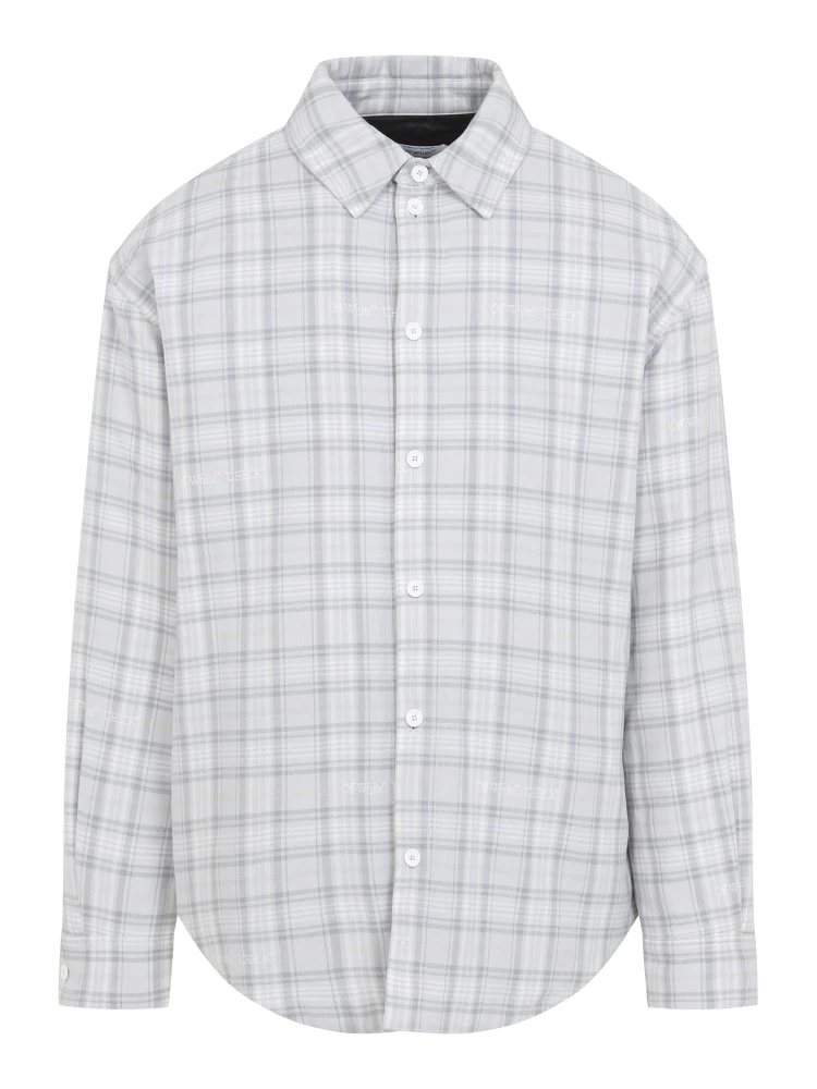 Off-White Flannel Wool Overshirt Padded Coat alternative