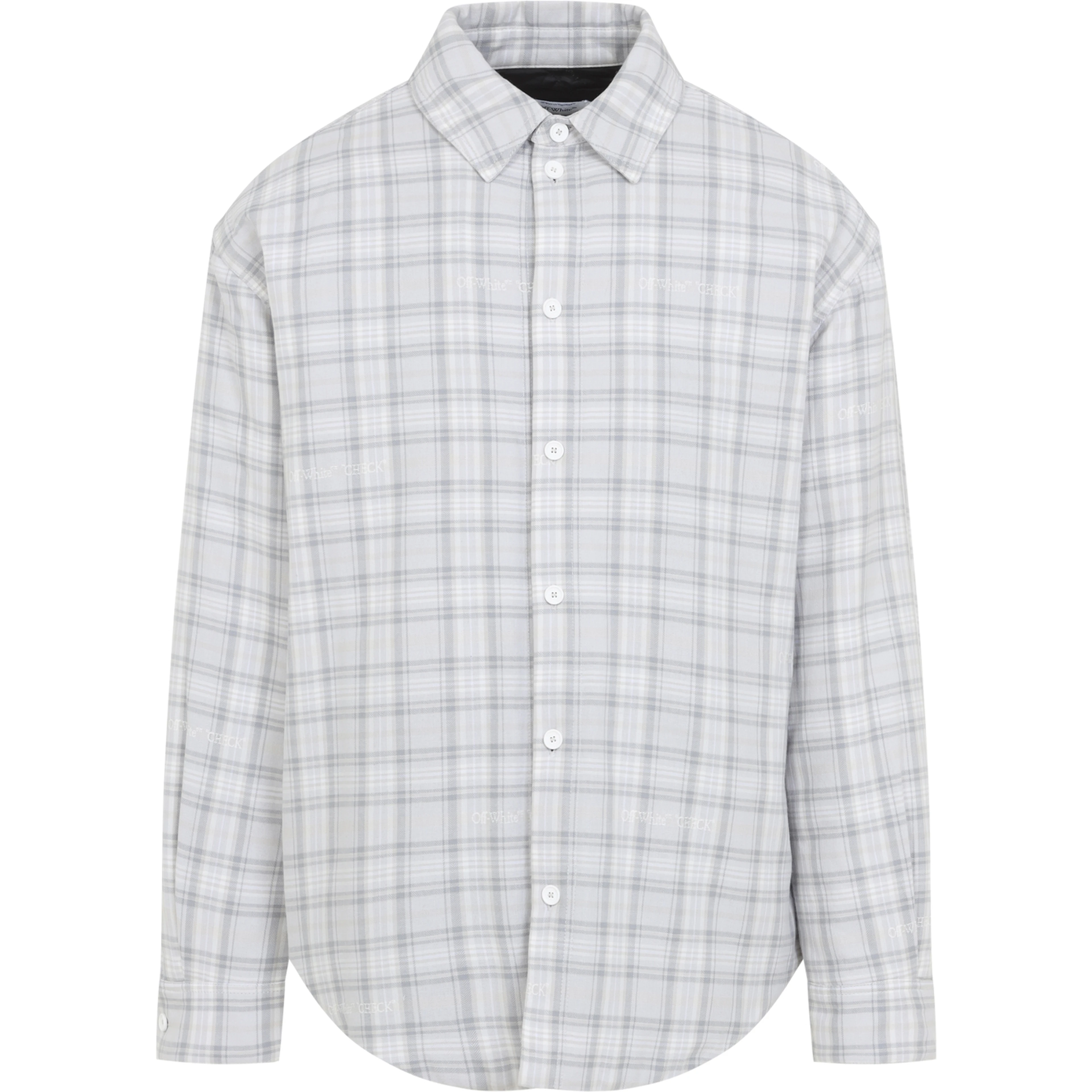 Off-White Flannel Wool Overshirt Padded Coat
