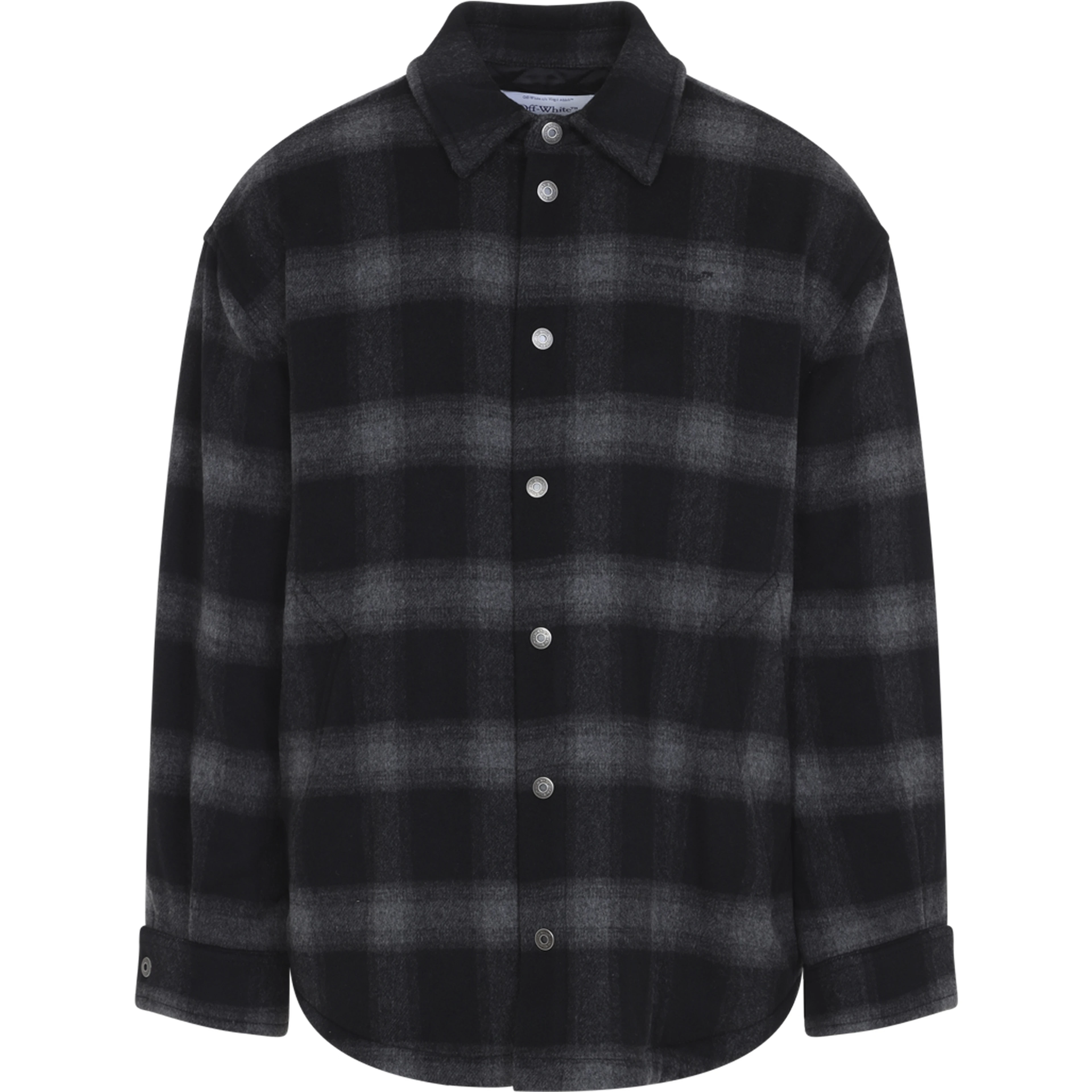 Off-White Flannel Wool Overshirt Padded Coat