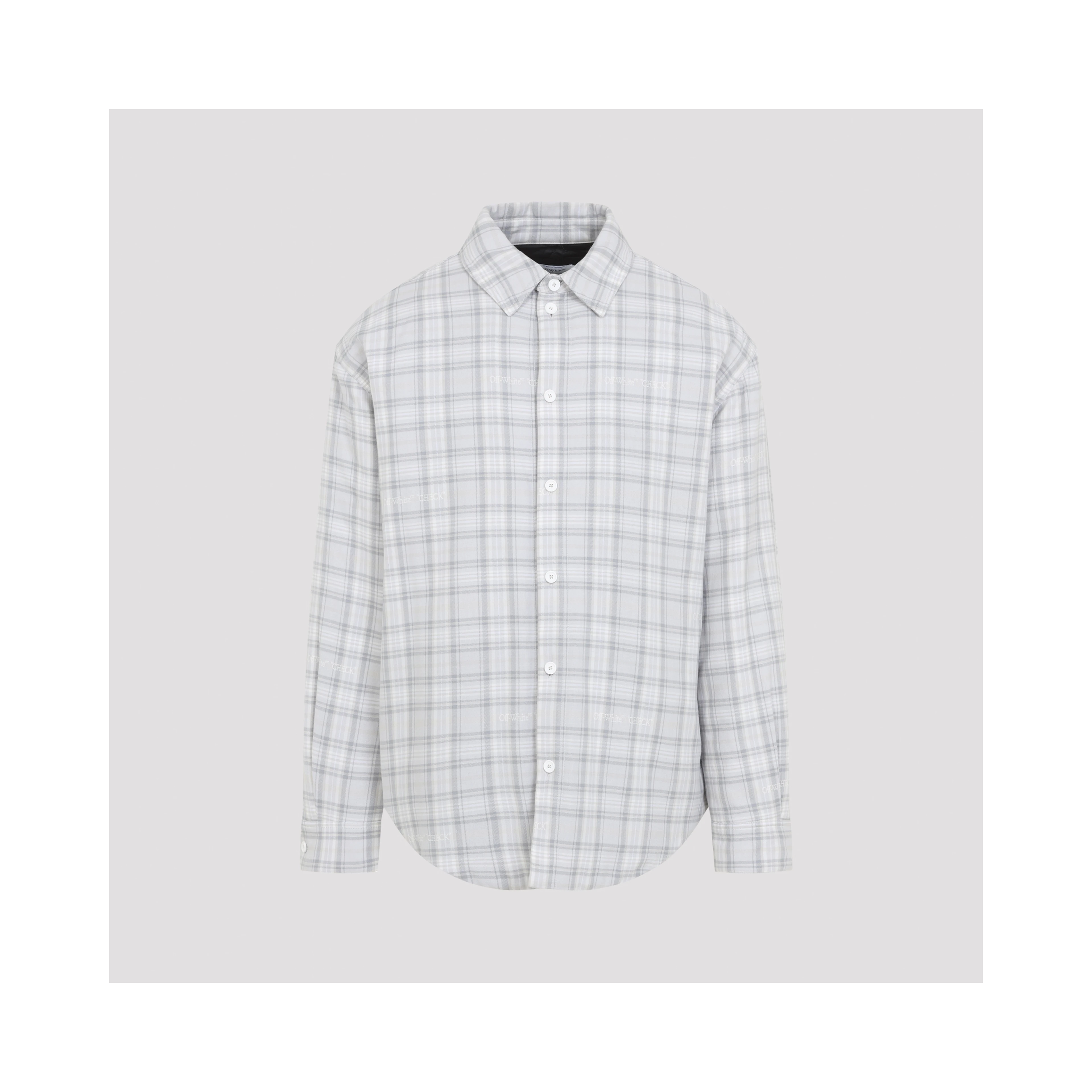 Off-White Flannel Wool Overshirt Padded Coat