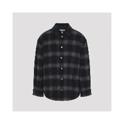 Off-White Flannel Wool Overshirt Padded Coat
