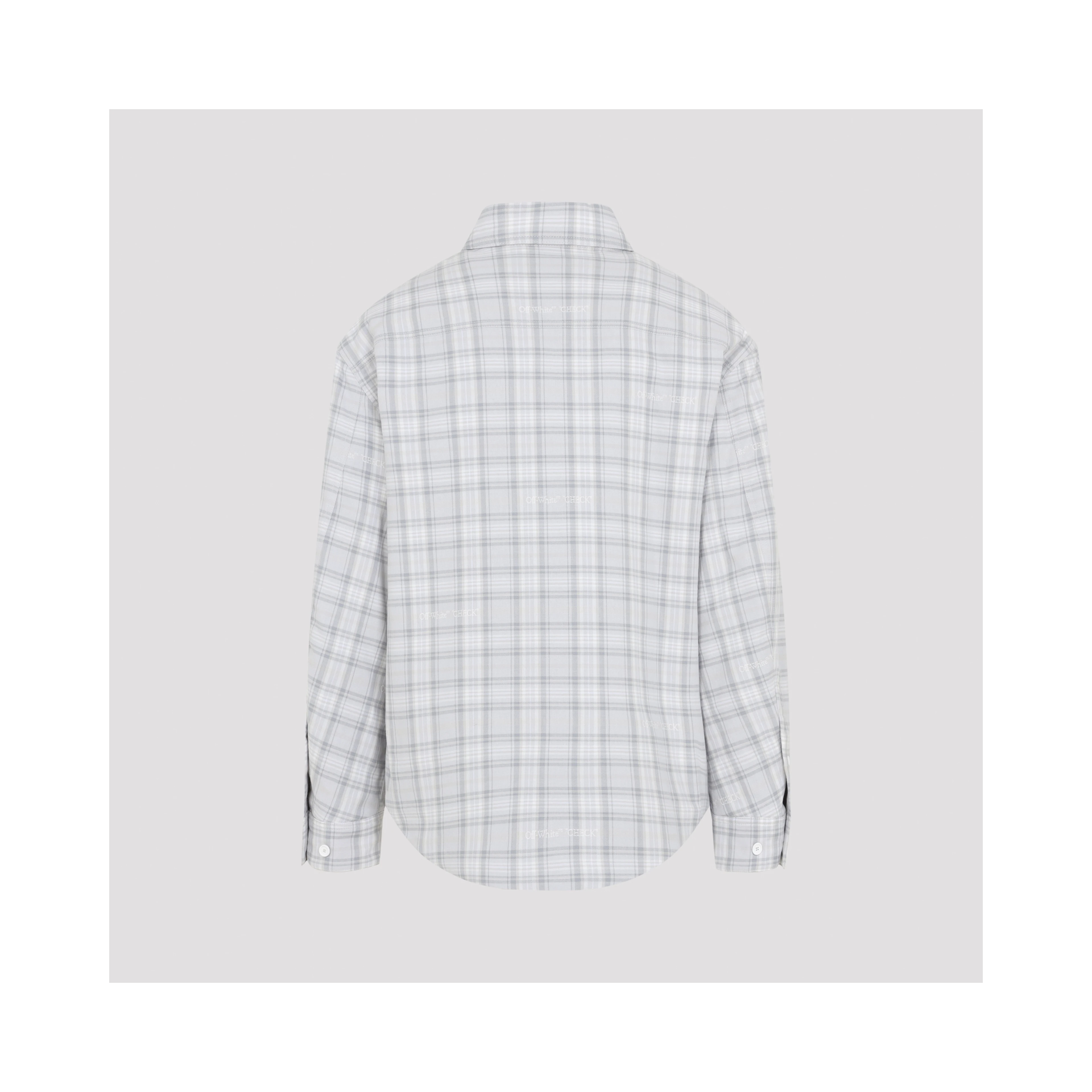 Off-White Flannel Wool Overshirt Padded Coat