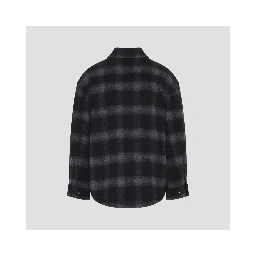 Off-White Flannel Wool Overshirt Padded Coat