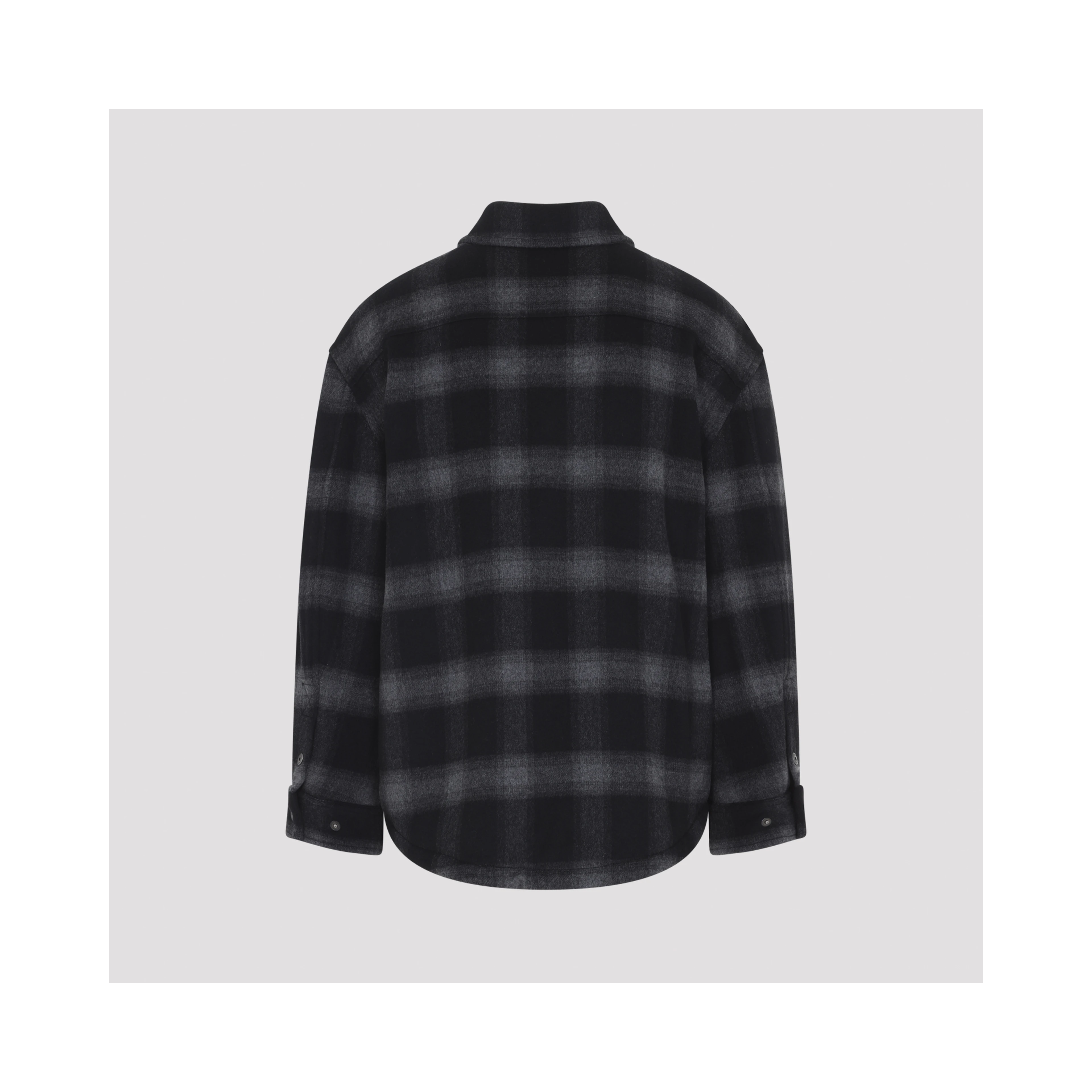 Off-White Flannel Wool Overshirt Padded Coat