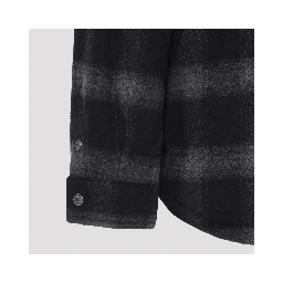 Off-White Flannel Wool Overshirt Padded Coat