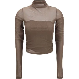Brown Polyamide Pattern Shirt