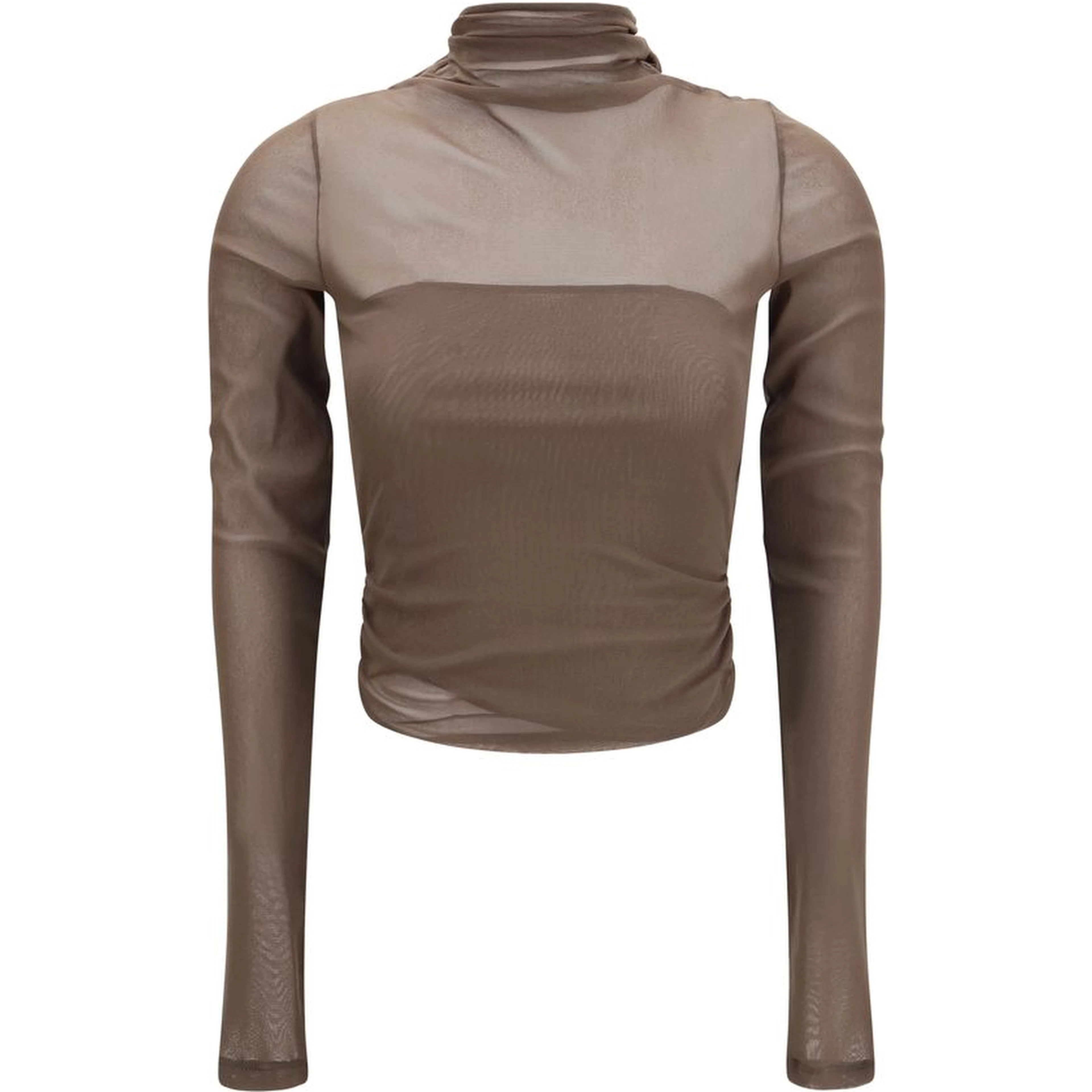 Brown Polyamide Pattern Shirt