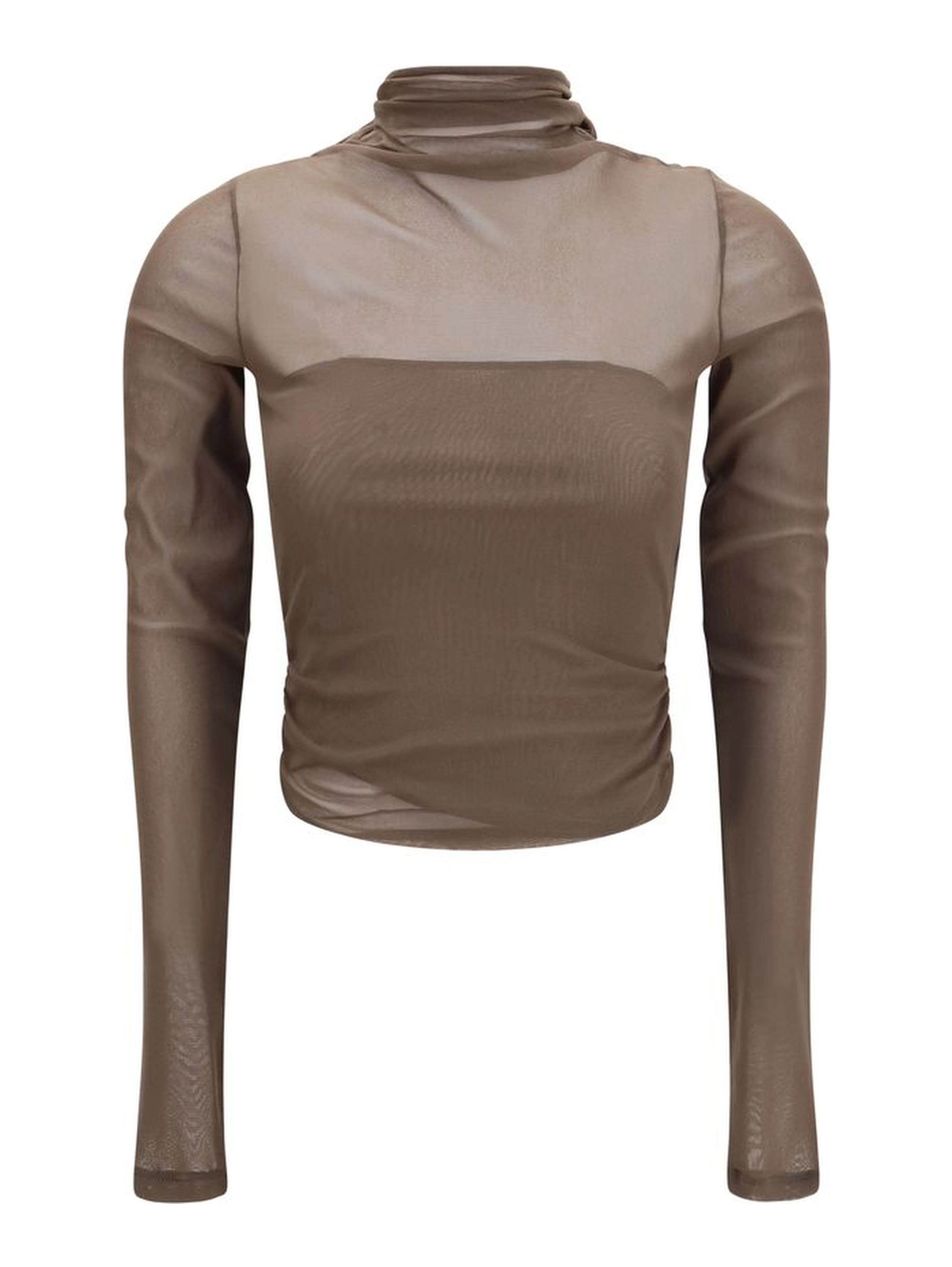 Brown Polyamide Pattern Shirt