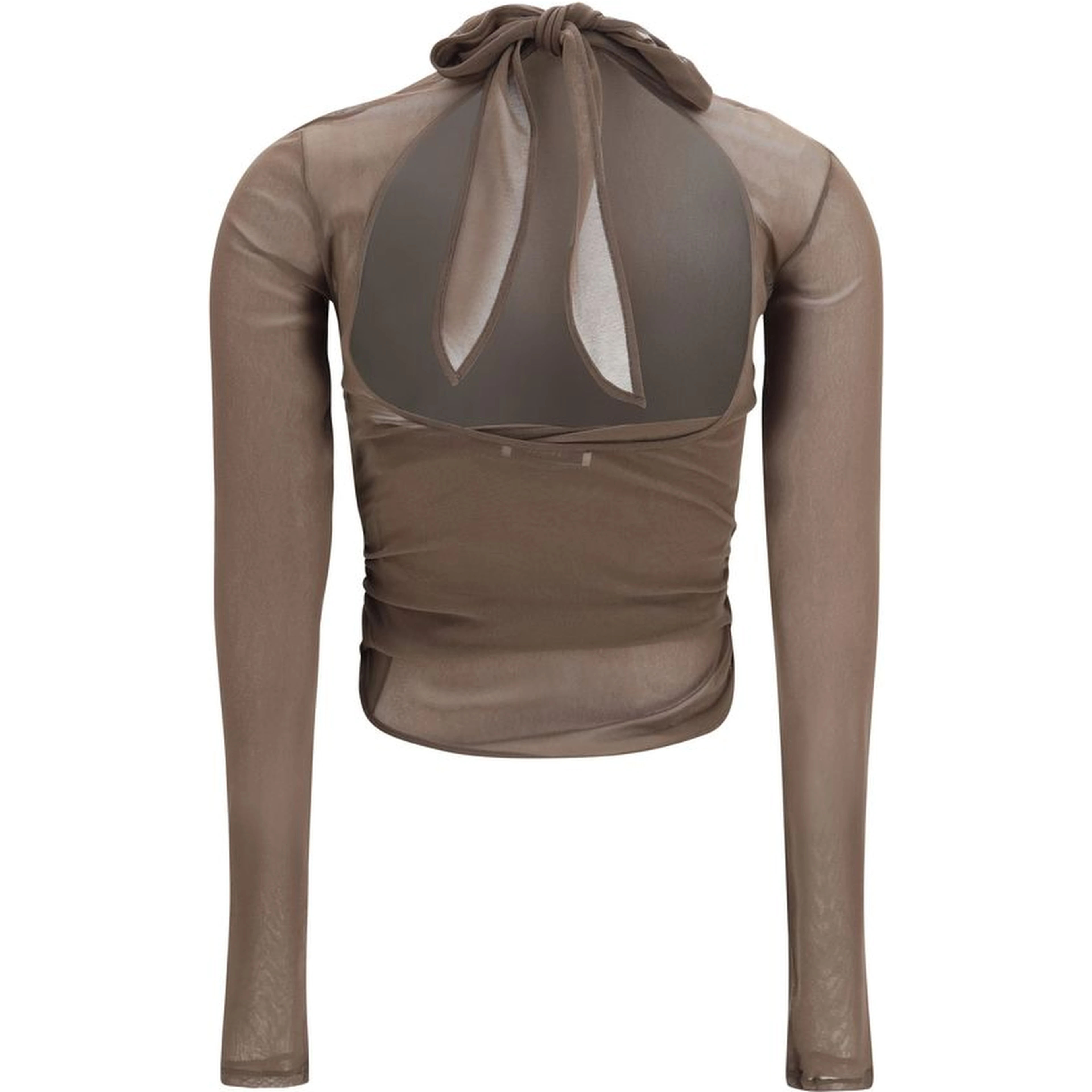Brown Polyamide Pattern Shirt